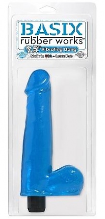 Basix Blue 7.5" Vibrating Dong