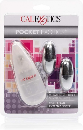 Pocket Exotics Double Silver Bullets Multi Speed 2.1 Inch - Silver (se-1104-05-2)